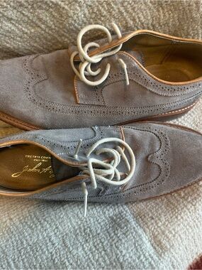 FRYE James Wingtip Grey Suede Dress Shoes